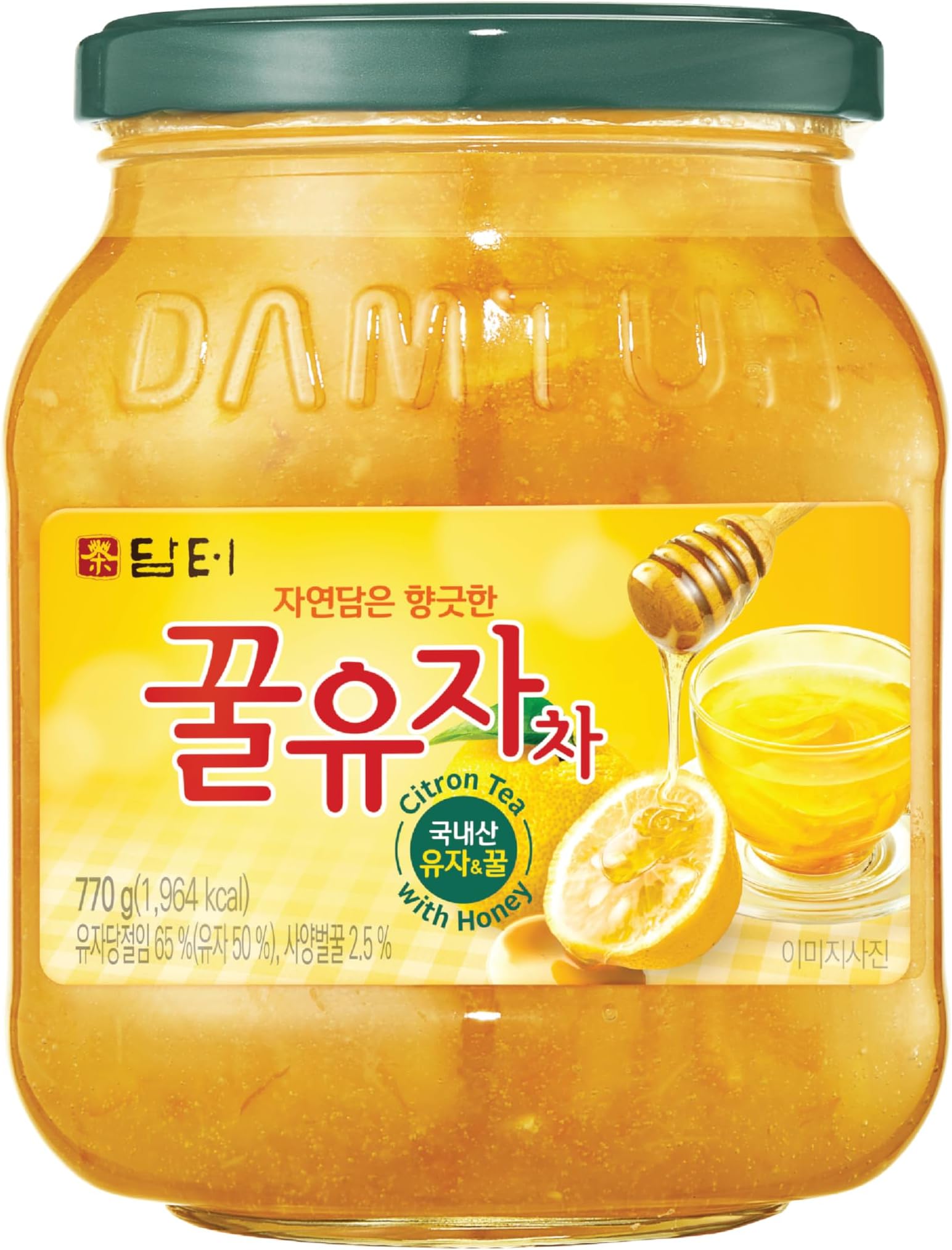 Damtuh Honey Citron Tea, Korean Yuja/Yuzu Fruit Preserve, 1.7 lb Jar โ Sweet Citrus Drink Mix for Hot or Iced Beverages