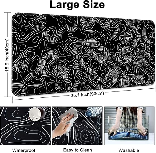 Vista 117 de Alfombrilla de escritorio, alfombrilla grande para mouse de 35 x 15.6 pulgadas, XXL extendida para juegos, con base antideslizante, alfombrilla