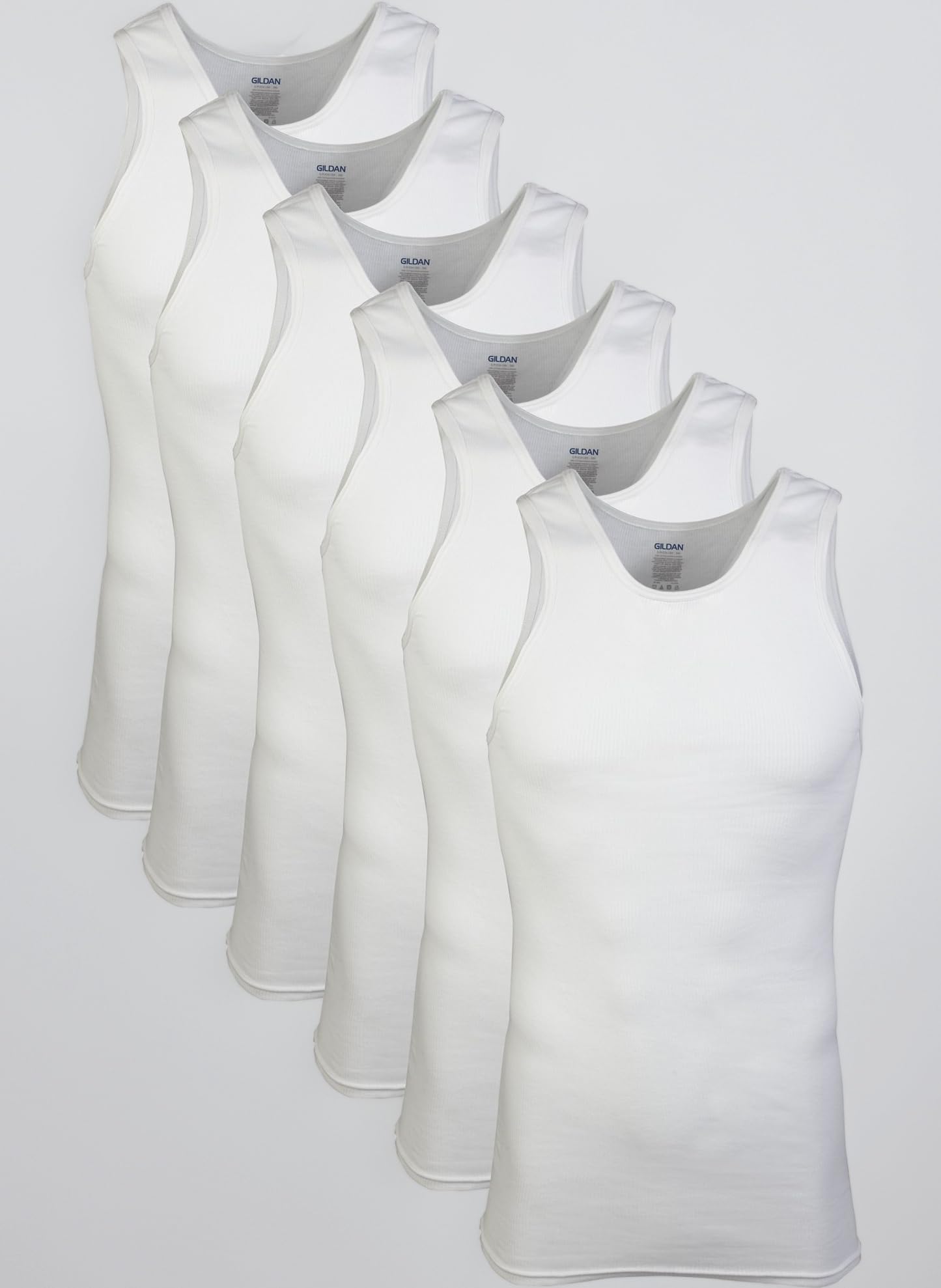 Gildan Men's A-Shirt Tanks, Multipack, Style G1104 Undershirt (Pack of 5)