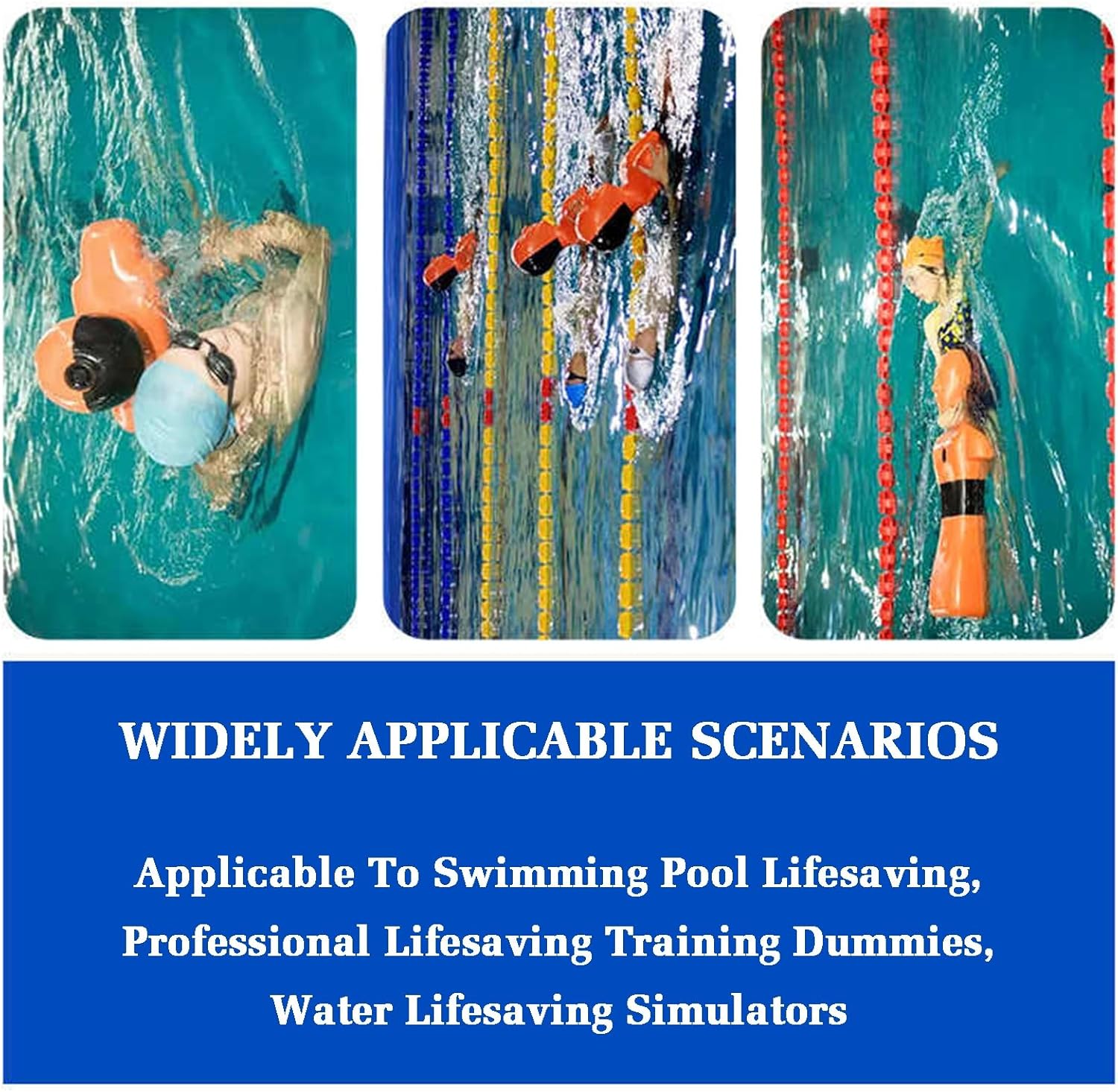 Realistic Fire Training Model,Plastic Water Training Dummy,Sturdy Drowning Prevention Teaching Tools,with 3 Inlet and Outlet Holes(Orange)