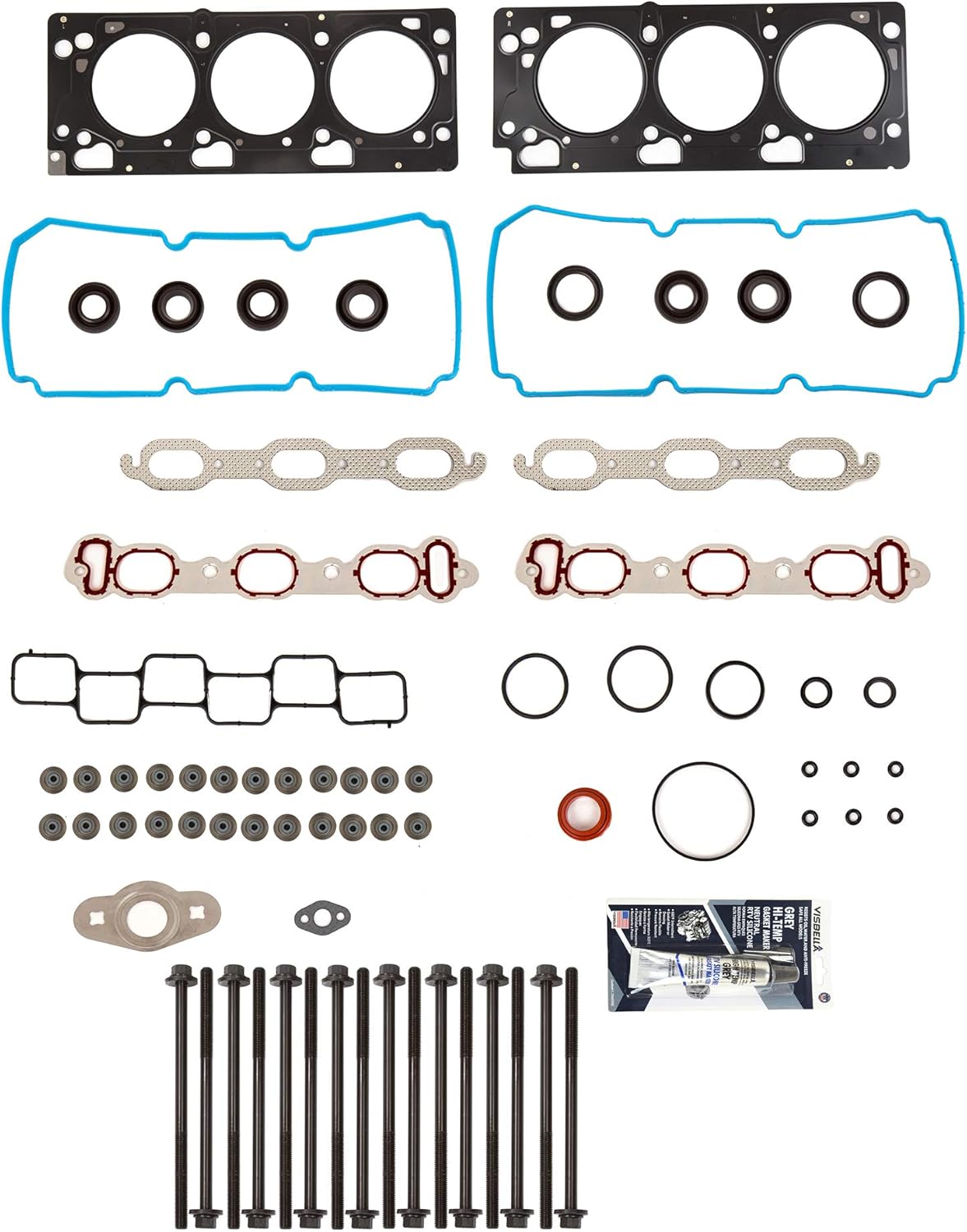 MA-9761242151 Head Gasket Bolts Set Compatible With/For 07-11 Chrysler Dodge Volkswagen 4.0L V6 24V VIN X 6
