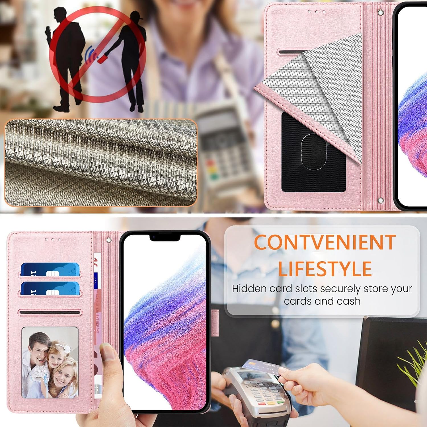Compatible with TCL 30 XE 5G PU Leather Phone Cover,Compatible with TCL 30 XE 5G T767W Card Slots Flip Stand Wallet Case Pink