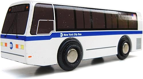 MUNI PALS Autobús de madera de la carretera de la ciudad de Nueva York de los Munipals RTS-06 - Autobús de juguete de madera seguro y probado para