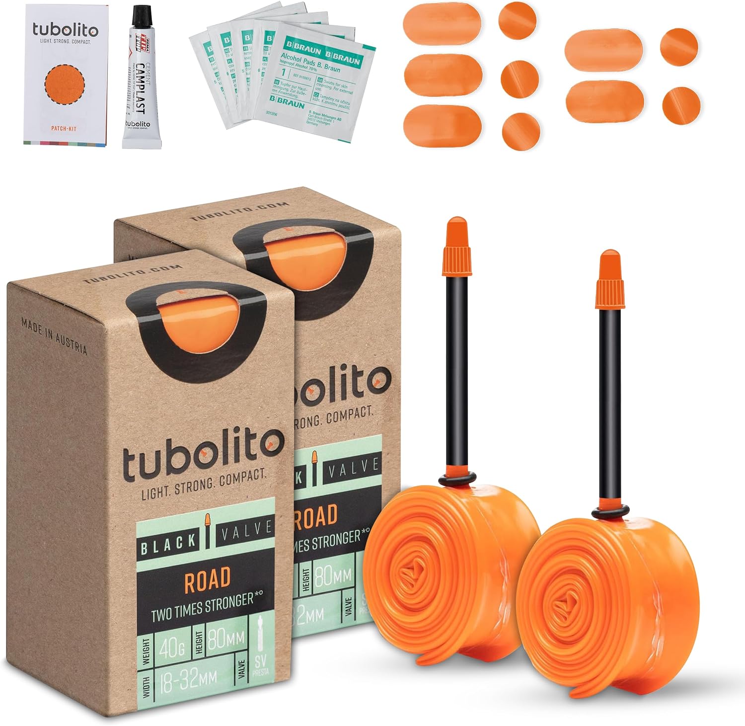 Tubolito Road 700C x 18-32mm Tube Light Strong & Compact Rim & Disc Brake Compatibility 2X Puncture Protection