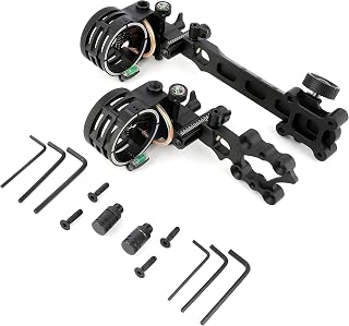 limaity Compound Bow Sights 5 Pin 0.019' Fiber Optics Aluminum Machined Archery Sight for Compound Bow for Left and Right Hand (Long Pole)