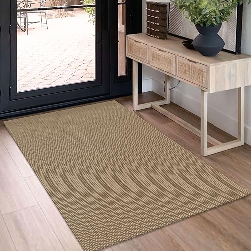 KOZYFLY Boho Rugs - Alfombra lavable de 3 x 5 pies para puerta delantera, antideslizante, para cocina, porche, alfombra de algodón para entrada,