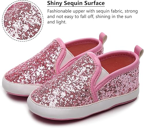 Miniatura 5 de HONGTEYA Zapatos de bebé para bebés, niños y niñas, zapatos de cuna para bebés, mocasines para niños pequeños