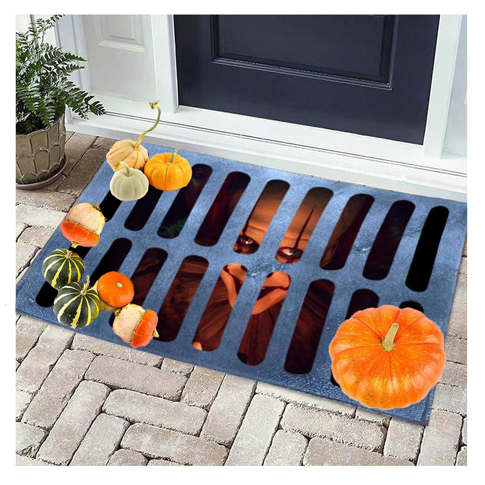 Paillasson Halloween Clown Effrayant 3D - Tapis Porte Horreur Pour Décoration D'Intérieur Et Extérieur