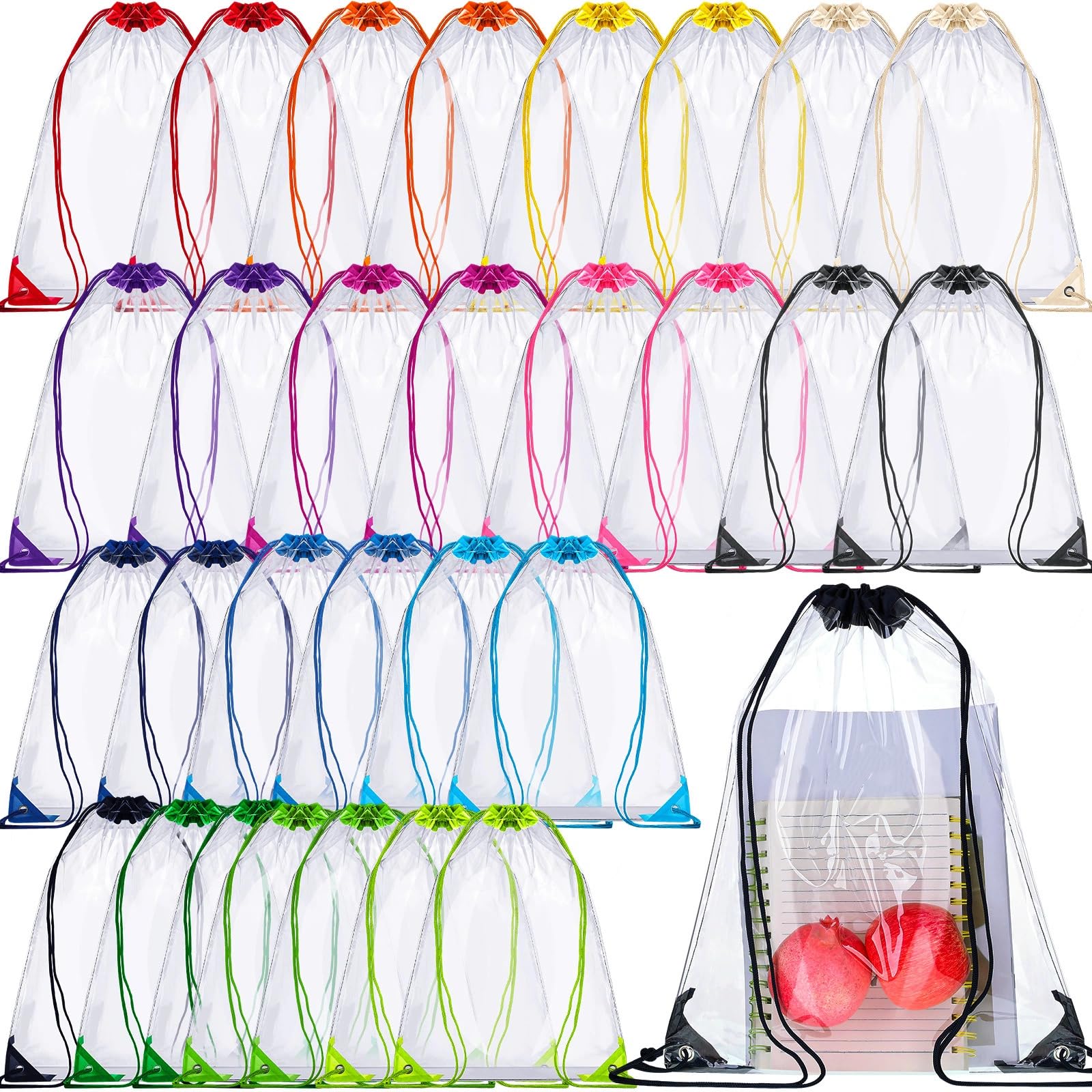 Sac à dos transparent en PVC robuste avec cordon premium - 8