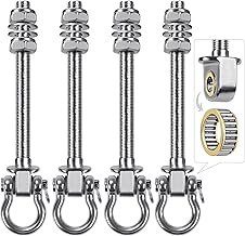 BeneLabel 4 Swing Hooks Bearings, 225 mm Hammock Attachment Wooden Beams M10 Heavy Duty Hanging Chair Suspension Concrete Ceiling Stainless Steel Rotating Punch Bag Ceiling Mount Eyelet Hook for