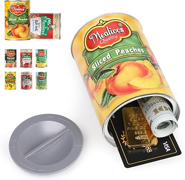 Fake Can Diversion Safe, Perfect for Hiding Storage Key, Cash, Jewelry, Card, Coins-Keep Your Valuables SafeGrey-Orange