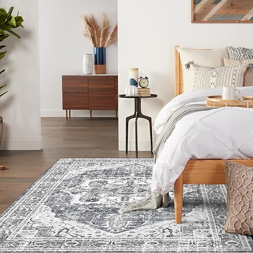 Miniatura 7 de QD-Udreamy Alfombras de área de 8 x 10 pies, lavables a máquina, con parte trasera antideslizante, resistentes a las manchas, alfombra de medallón