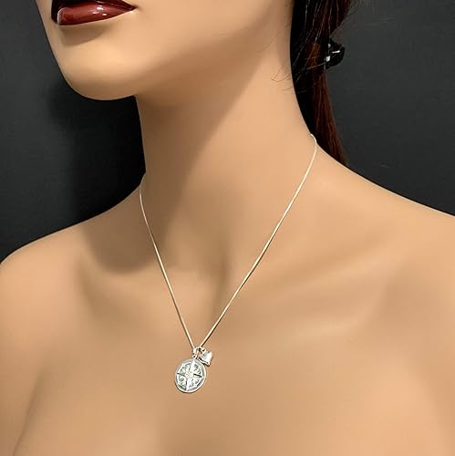 Miniatura 3 de Compass Necklace Sterling Silver, Graduate Gift, Go Confidently in the Direction of Your Dreams, Graduation Gift Necklace, 18 inches