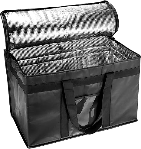 Geïsoleerde Boodschappentas Yalin XXXL Geïsoleerde Tas – 50x35x35 Cm – Houdt Voedsel Warm/koud Tot 4 Uur – Opvouwbaar – Zwart Cadeau Voor Oma