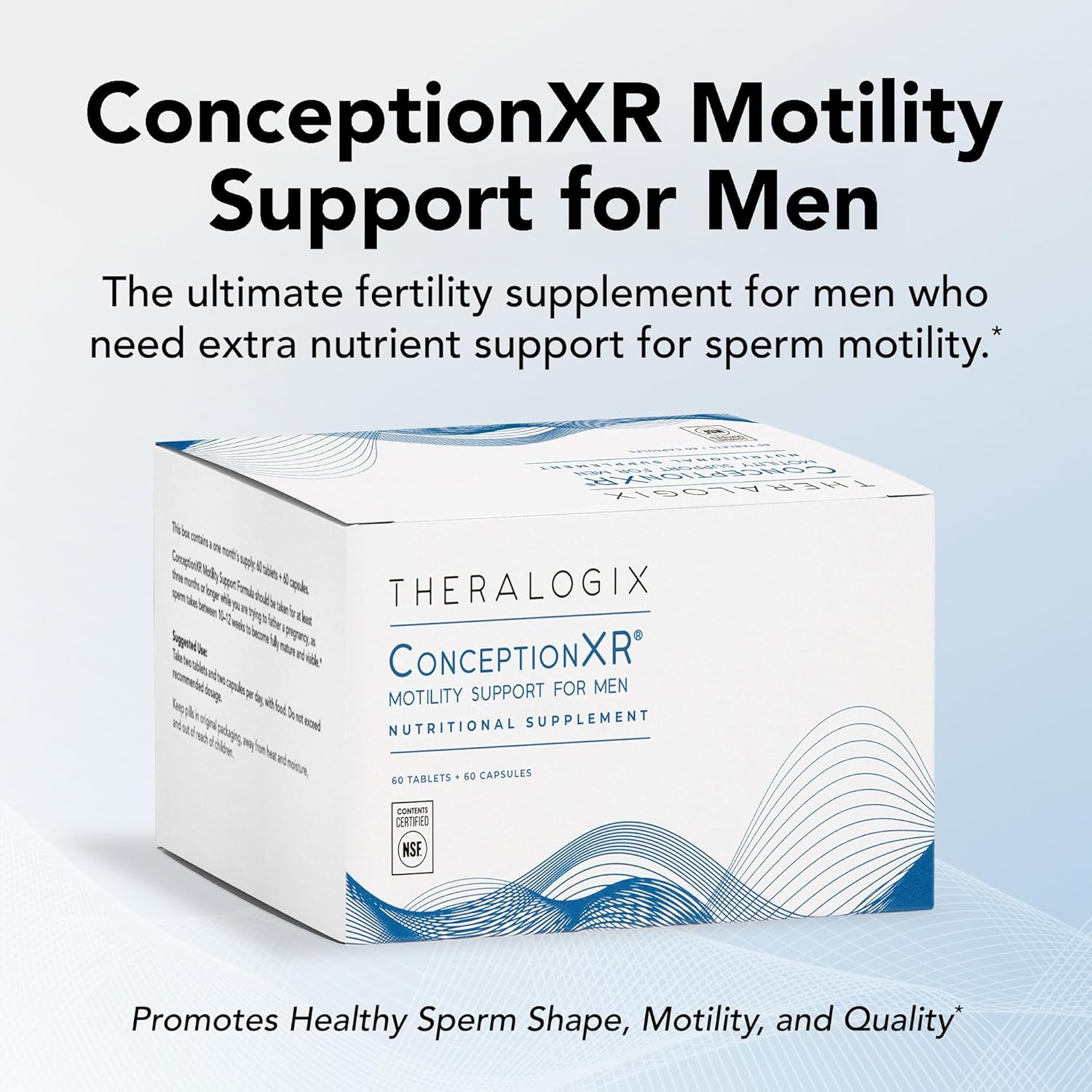 Theralogix ConceptionXR Motility Support Formula - Men's Preconception Vitamins for Fertility Support - Male Fertility Supplements for Sperm Health* - NSF Certified - 60 Tabs + 60 Caps (30-Day Supply) - Image 2