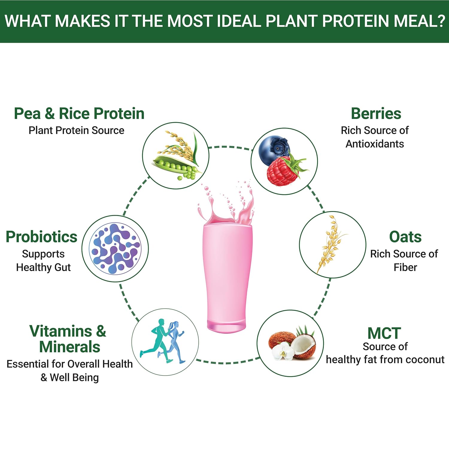 Inlife plant based food replacement shake | Plant protein powder (17.5 protein) sugar free, lactose free | Added probiotics, 500 grams (mixed berry) Inlife plant based food replacement shake | Plant protein powder (17.5 protein) sugar free, lactose free | Added probiotics, 500 grams (mixed berry)