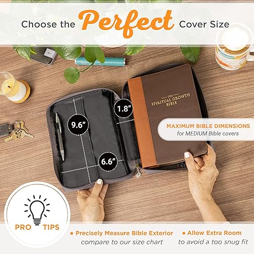 Miniatura 8 de Funda de lona para hombres y mujeres con cremallera para Biblia o libro con asa.