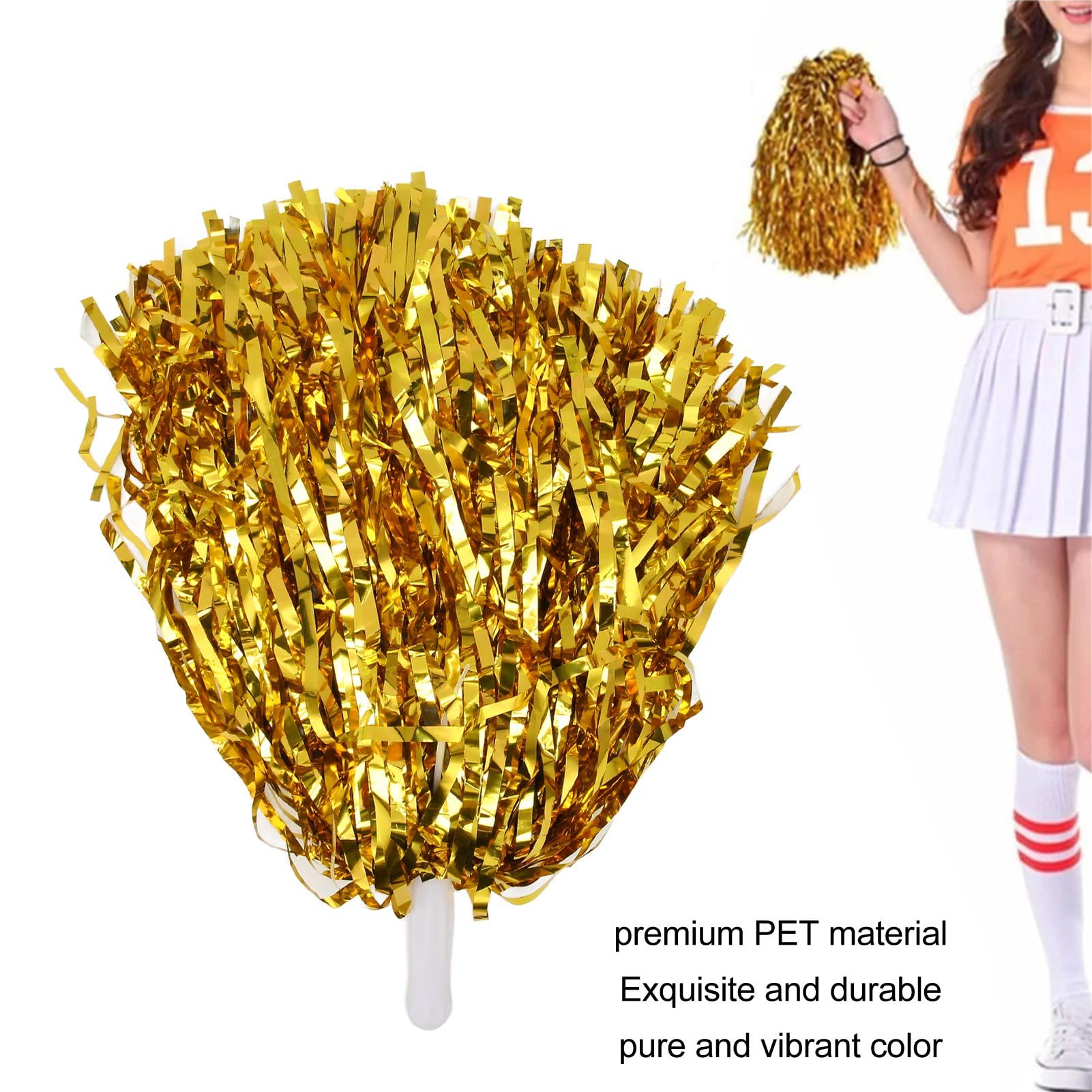 24 PON PON Metallici da Cheerleader per Bambini, Morbidi Fogli da 12 Pollici, Feste Sportive