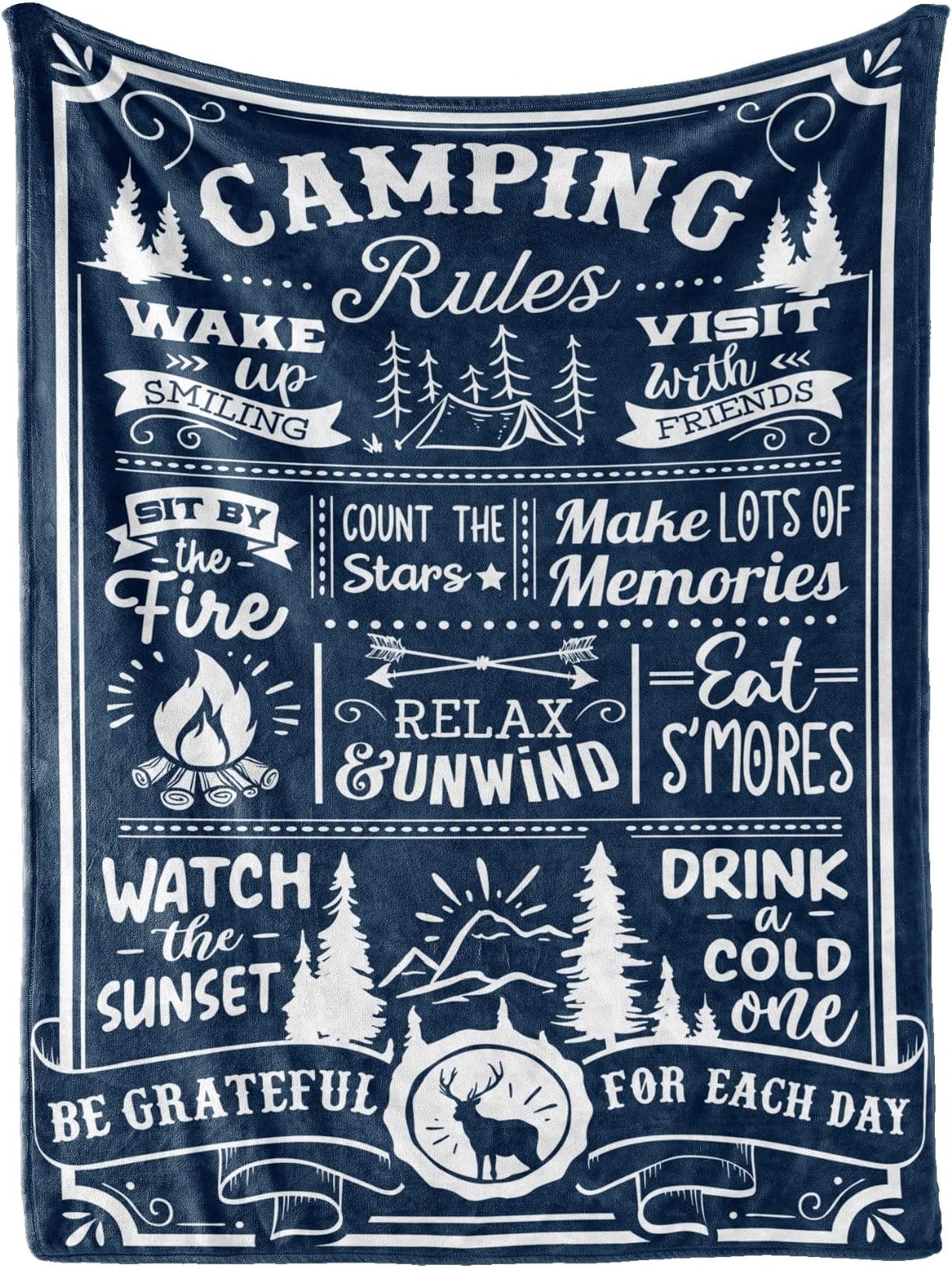 peakman Camping Gifts Blanket,Camping Throw Blanket,Camping
