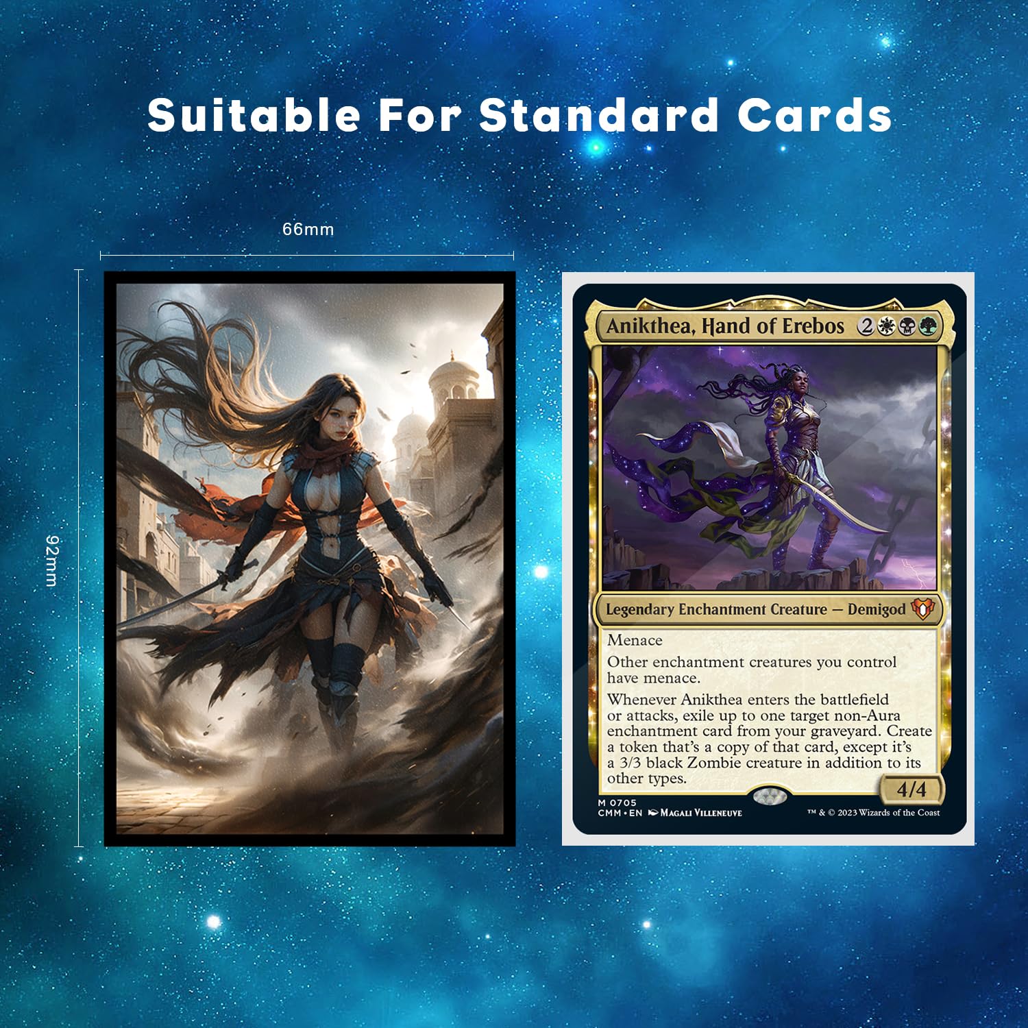 Hypttior 100ct Matte Art Card Sleeves - Assassin Girl, Perfect for MTG, TCG Cards