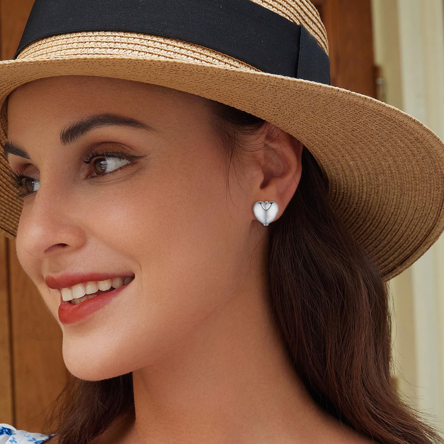 LLXYWJ Orecchino a monachella Pendente in Argento Sterling 925 ipoallergenico e per Ragazze raccontate