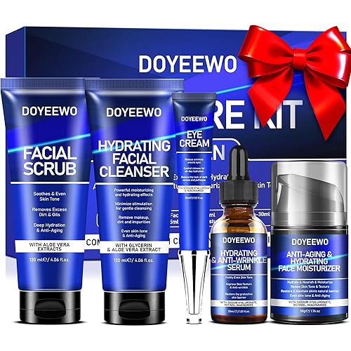 Skin Care for Men,Hydrate,Firm,Anti-Aging & Wrinkle Mens Facial Face Skin Care Routine Kit Set,Christmas Gifts Stocking Stuffers Secret Santa Gift for Men Him Dad Boyfriend Husband Birthday Valentines