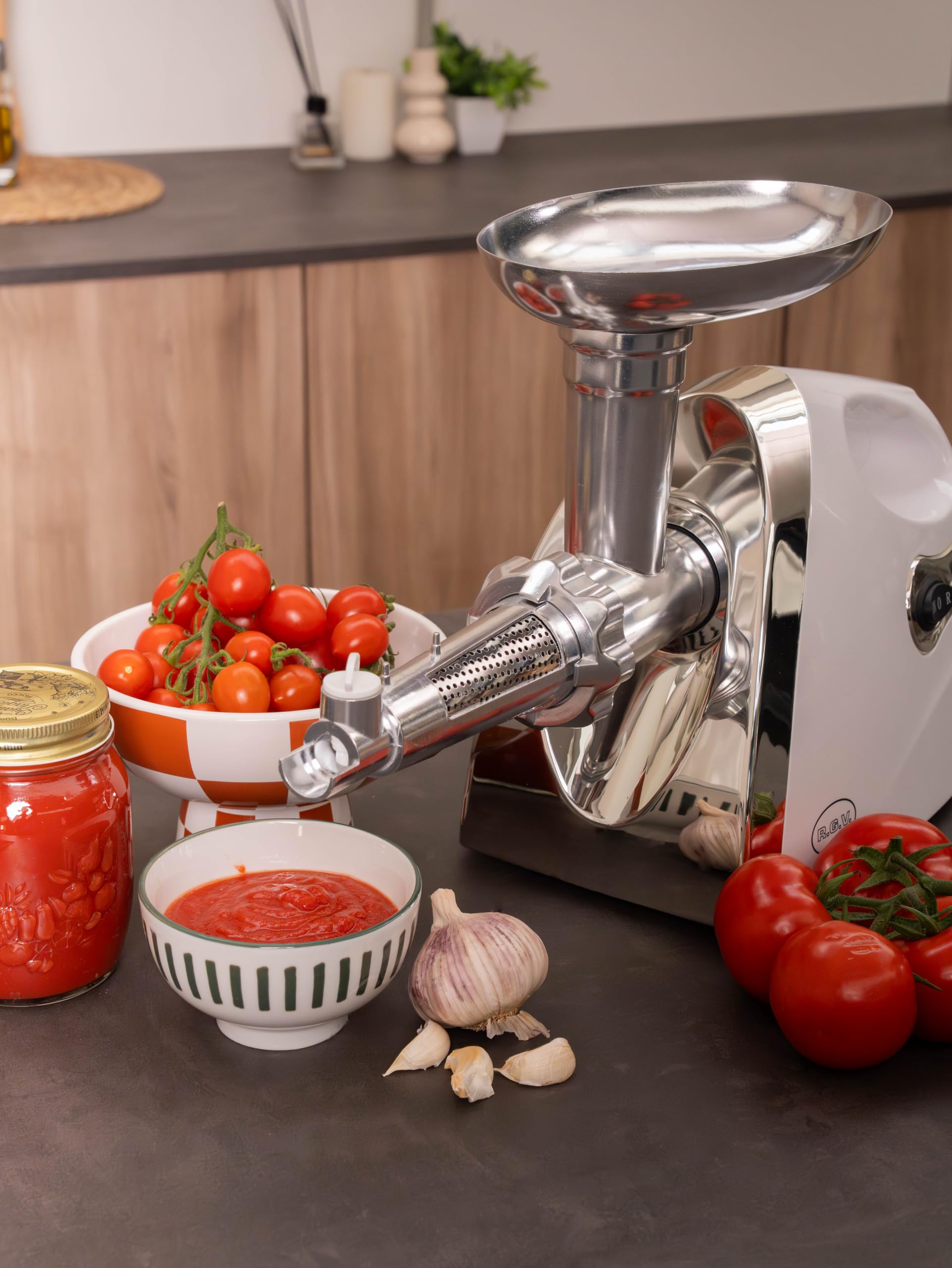 RGV, Drei-in-1 Fleischwolf Tomatenpresse Reibe 500W