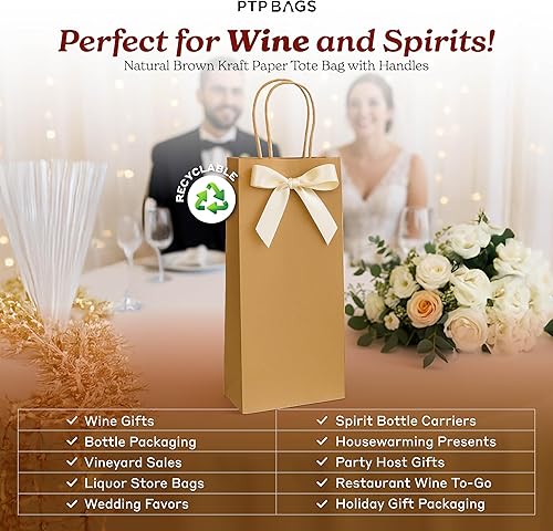 Miniatura 42 de PTP BAGS Bolsas Jr. Mart blancas de 13 x 7 x 13 pulgadas, bolsas de papel blanco con asas [paquete de 250] para regalo de papel kraft reciclable