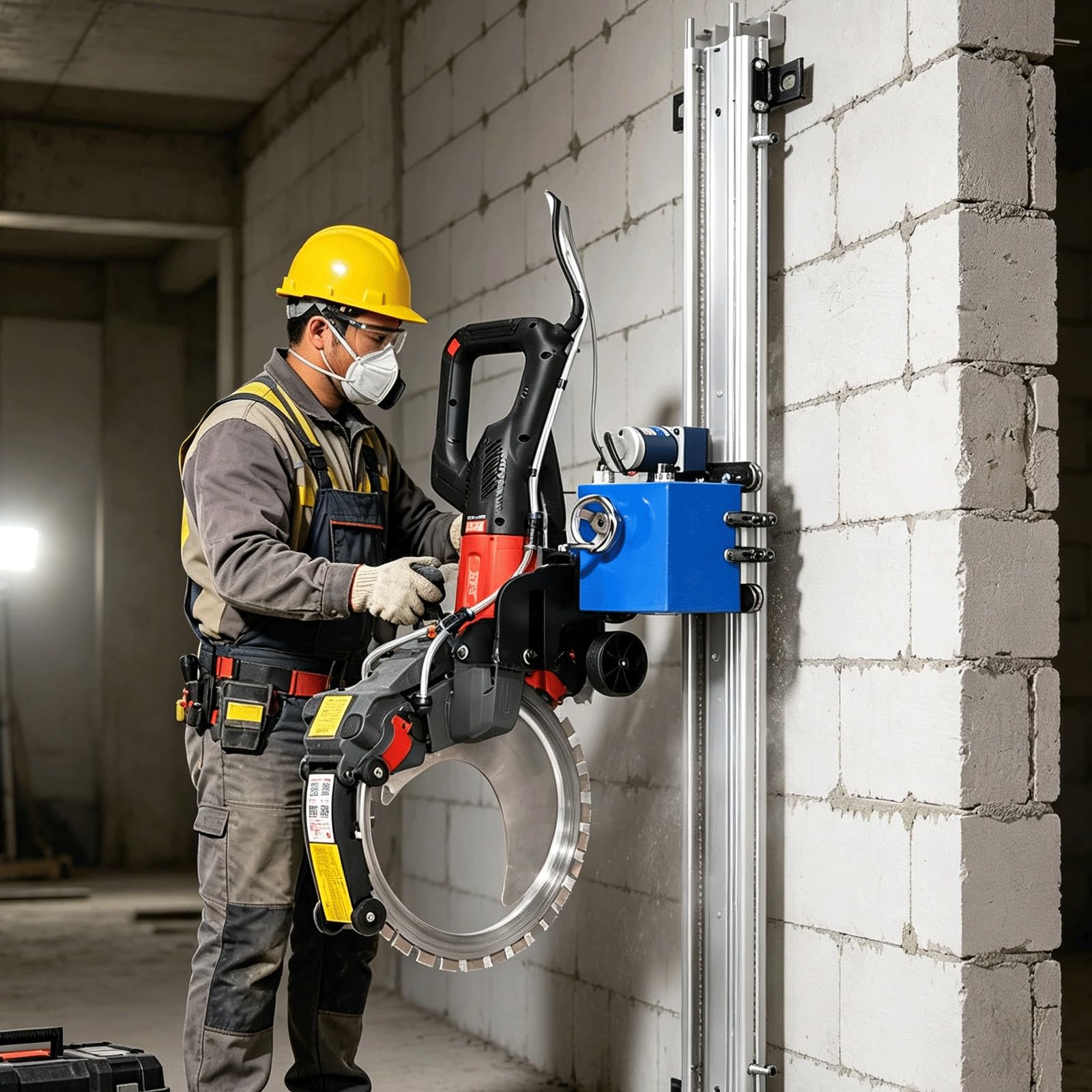 Prowadnica Do Piły Pierścieniowej Do Betonu, Elektryczna Piła Pierścieniowa | Pozycja Zablokowana, Cięcie Z Regulacją Głębokości, Do Produkcji Drzwi Ściennych I Otworów Okiennych(3m)