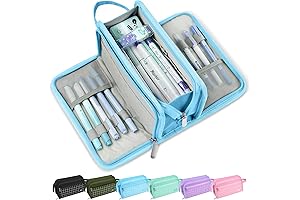 Sooez Large Pencil Bag: Your Blue Haven of Organizational Bliss