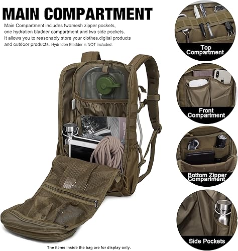 Miniatura 5 de Mardingtop Tactical Backpacks Molle Hiking daypacks for Motorcycle Camping Hiking Military Traveling,25L Backpack