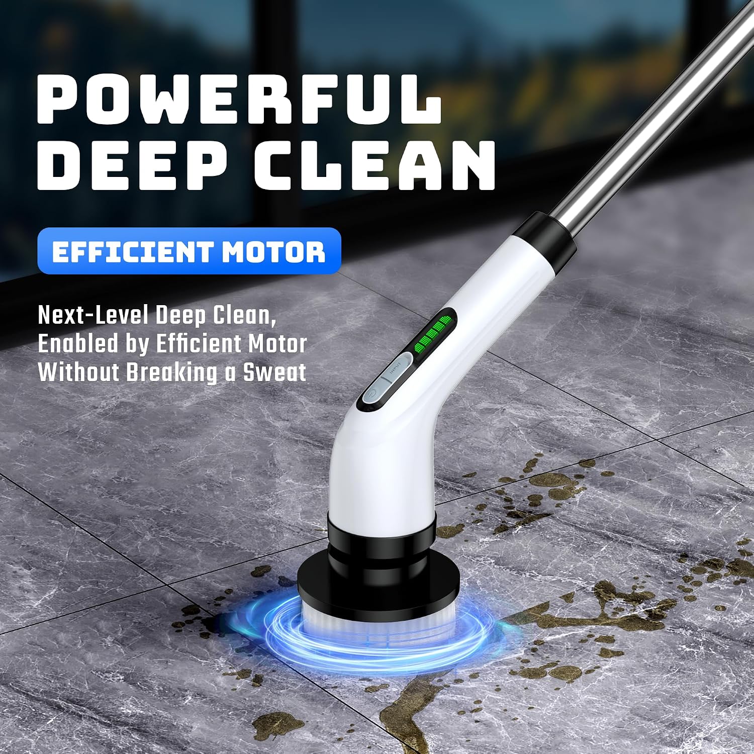 Electric Spin Scrubber for Bathroom: Shower Cleaner Brush with Long Handle image 4