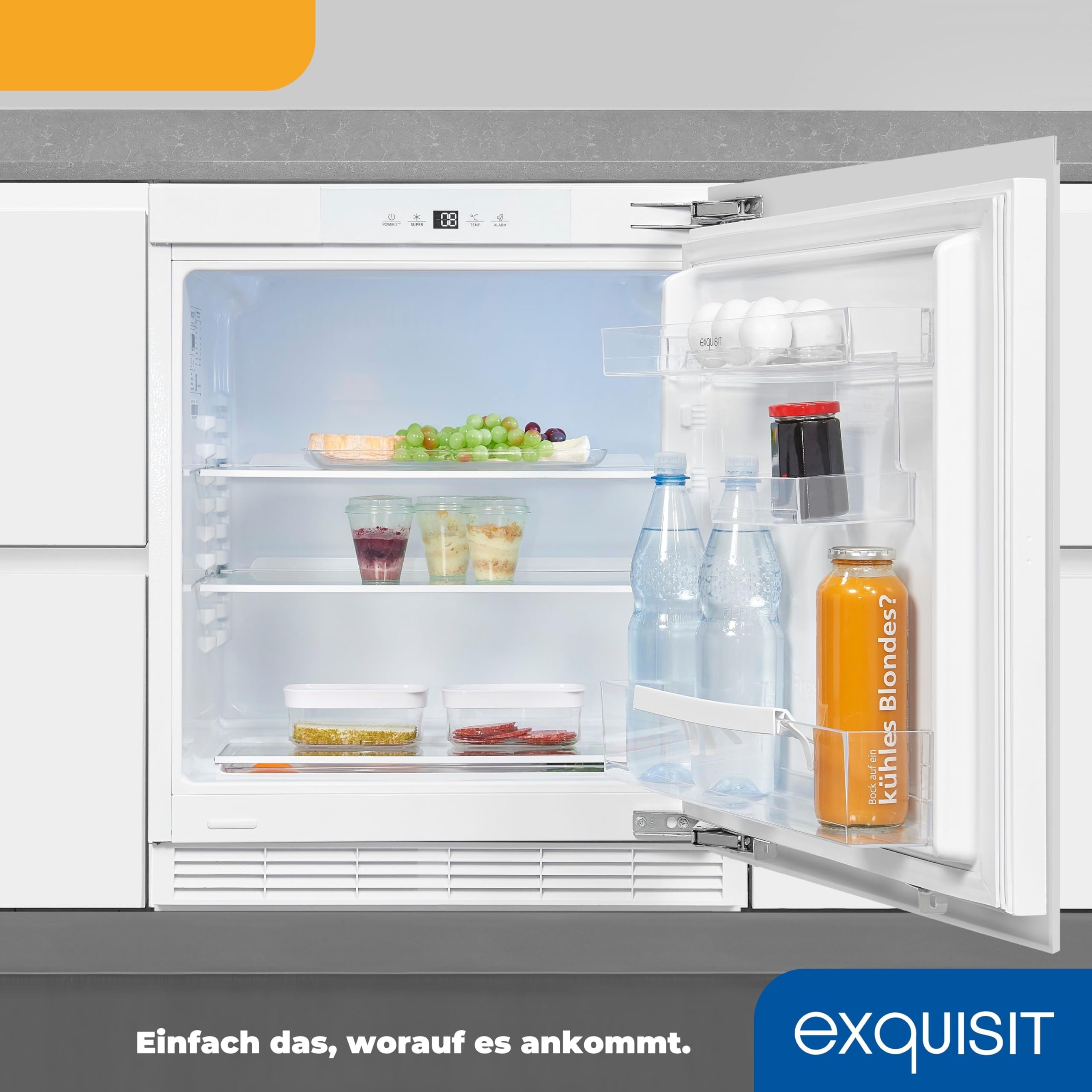 Exquisit UKS140-V-FE-010E Unterbaukühlschrank - 138 l Kühlschrank - Weiß