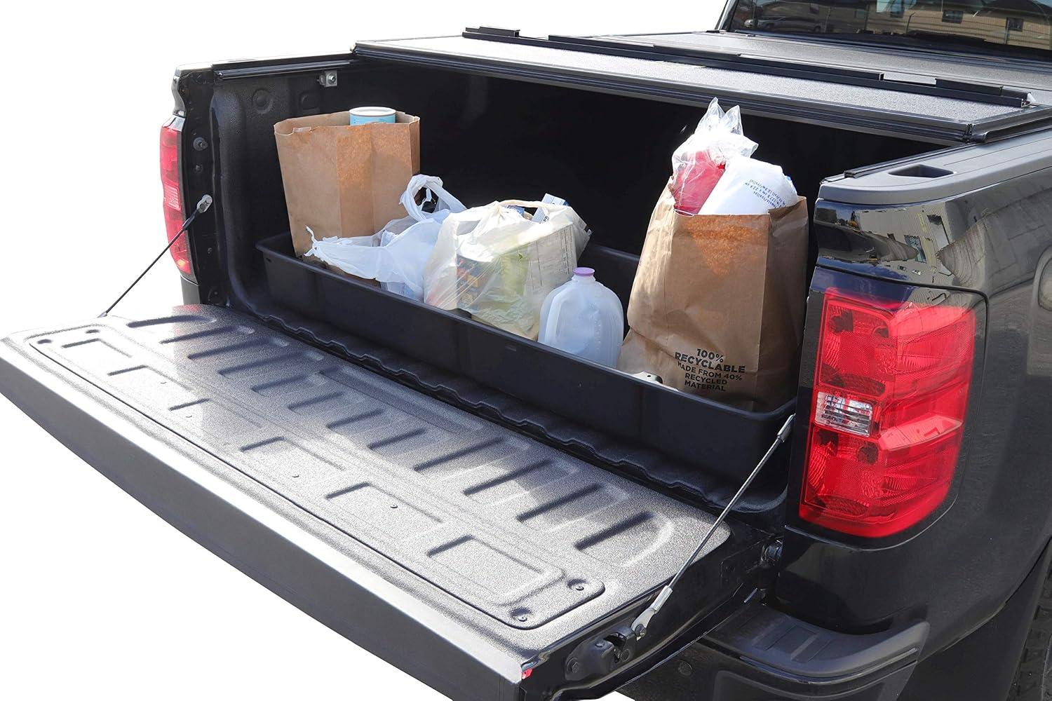 Red Hound Auto FullSize Truck Bed Storage Cargo Organizer Compatible with Ford Chevrolet GMC Dodge Ram Toyota Nissan Universal 55 Inch Wide to 69 inch Wide Beds Secure and Protect Groceries and More