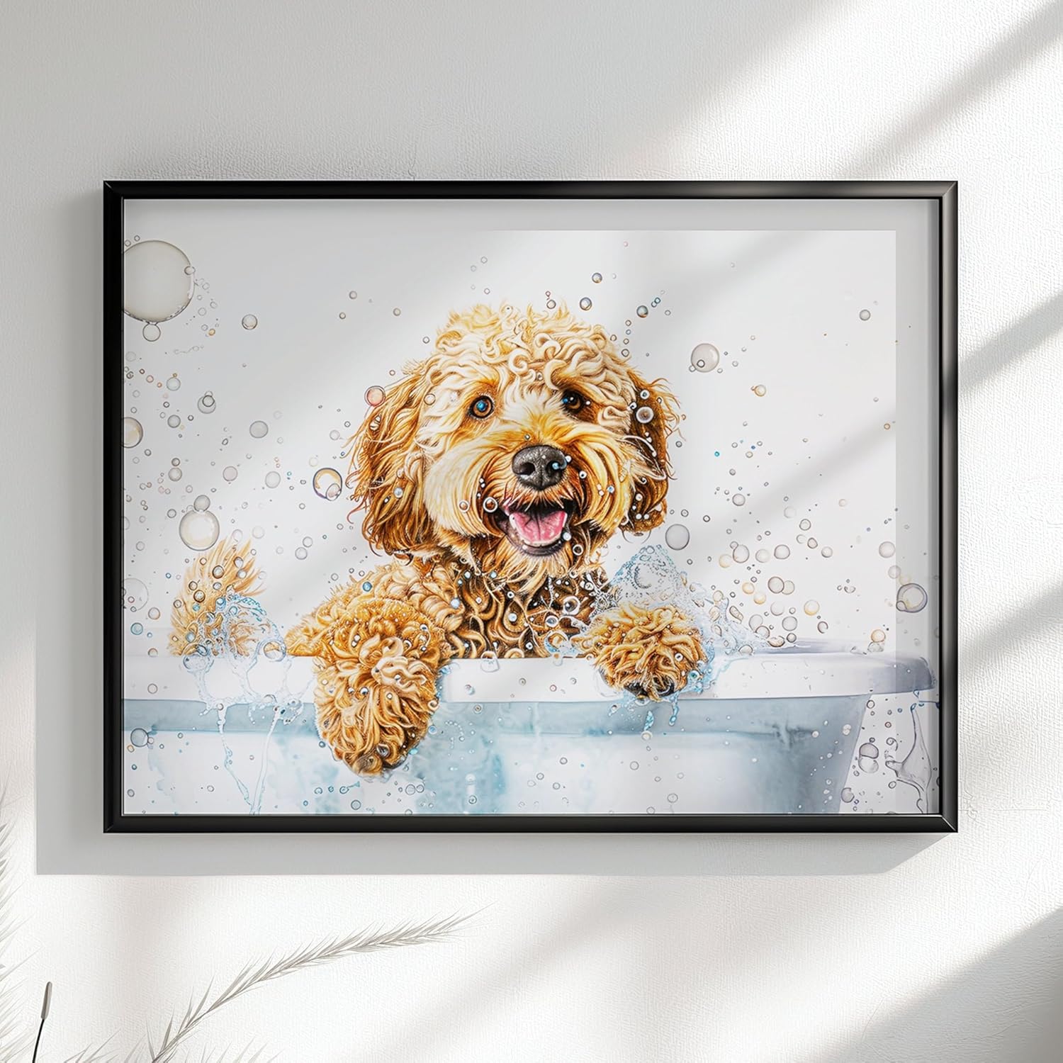Amazon.com: Cockapoo Poster, Colourful Watercolour Doodle Dog Bathtub ...