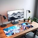 SHANIME NAVAR Anime XL Extended Gaming Mouse Pad | XXL Large Desk Mat 60x30cm for Laptop & PC | Non-Slip Rubber Base, Waterproof, Durable & Smooth Surface | Office, Gaming & Study, asthetic gallery image