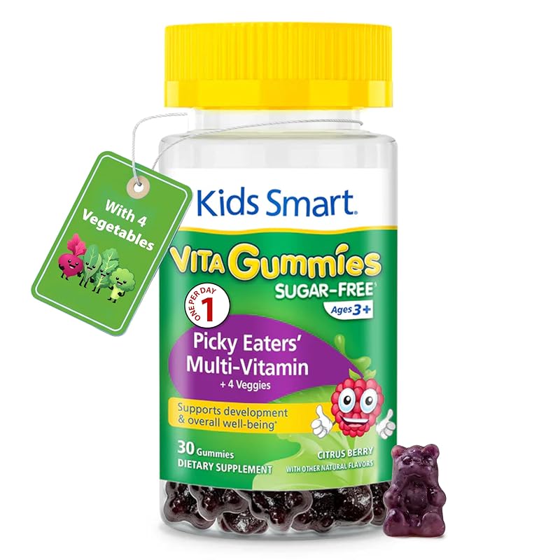 KIDS SMART Multivitamínico em Gomas com Vitaminas A, C e D e Mistura de Vegetais, 30 gomas