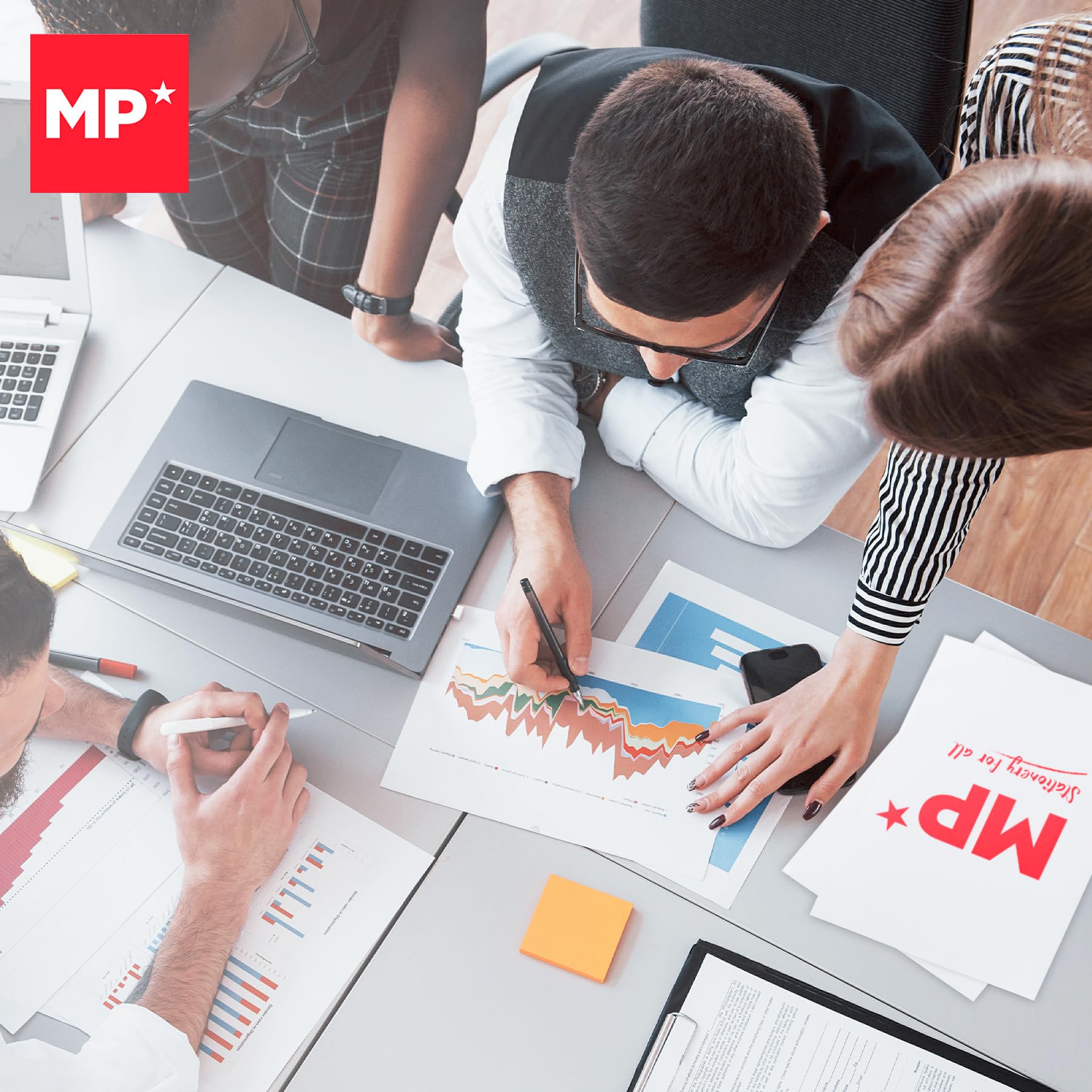 MP – Folios A4 80gr, 2500 Hojas, Blanco Premium para Impresora Multifunción, Din A4, para Uso de Oficina, Material Escolar, Paquete de Folios, Papel de Impresión Multiusos