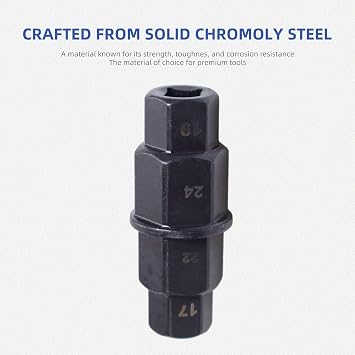 Motorcycle Front Wheel Axle Hex Spindle Driver Socket Tool 17/19/22/24mm, Motorcycles Allen Axle Sockets 3/8 inch Square Drive