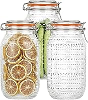 Vista 8 de Tarros de vidrio tipo Mason de 32 onzas con tapas herméticas, paquete de 6, tarros de boca ancha para conservas con tapas de clip