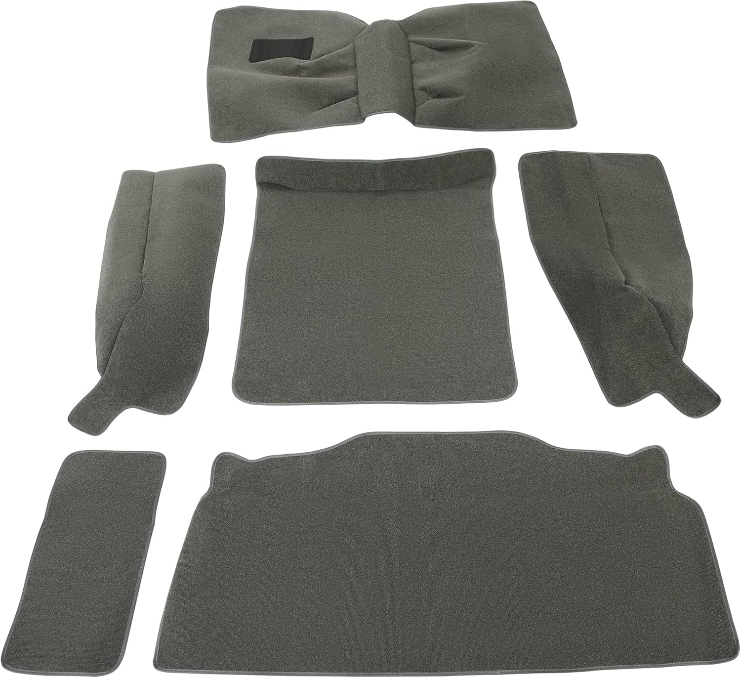 KUAFU Front Rear Carpet Kit w/Console Compatible with 1986-1995 Jeep Wrangler YJ 1976-1986 Wrangler CJ7 2 Door 6Pcs Rug Mat Carpet Cargo Area Liners Grey