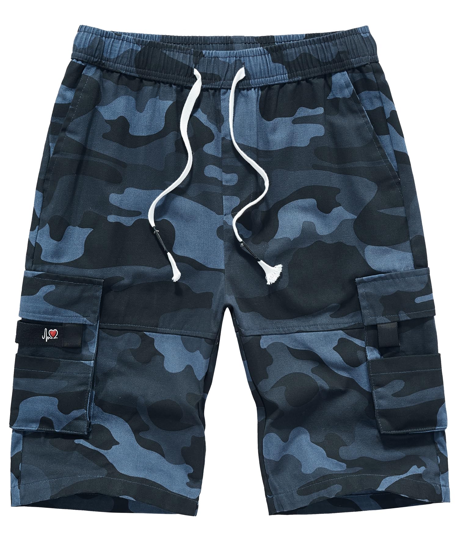 ELETOP Men's Cargo Shorts Elastic Waistband Drawstring Big and Tall Cotton Summer Casual Work Shorts