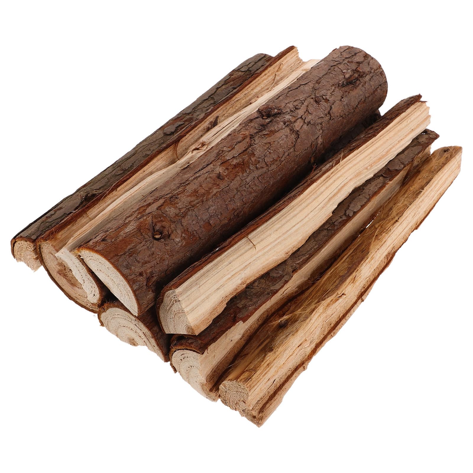 Bois de chauffage sec et bûches décoratives 22 cm lot de 10 pour cheminée, barbecue et jardin