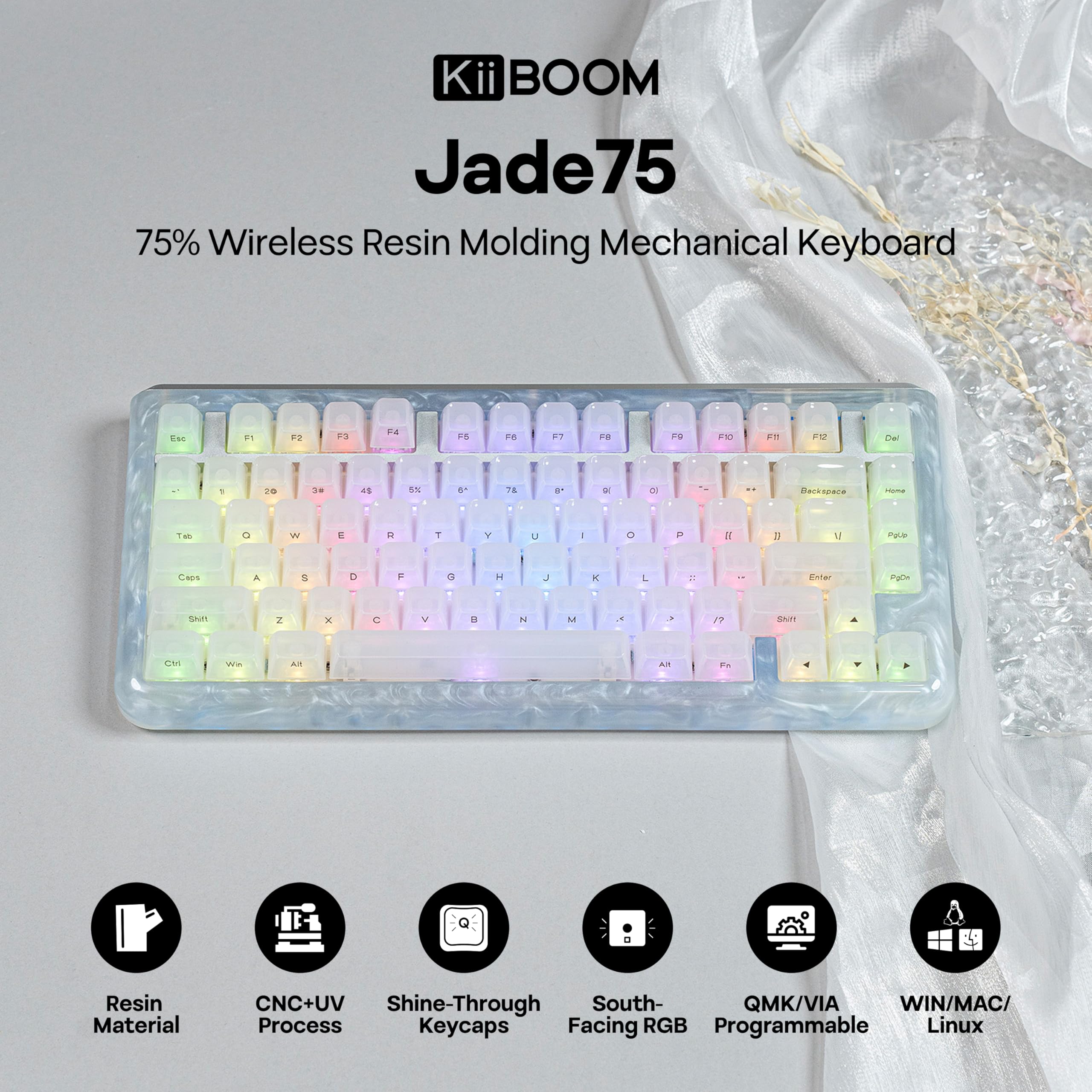 kiiboom jade 75 (White) サイドプリント KiiBOOM Jade75