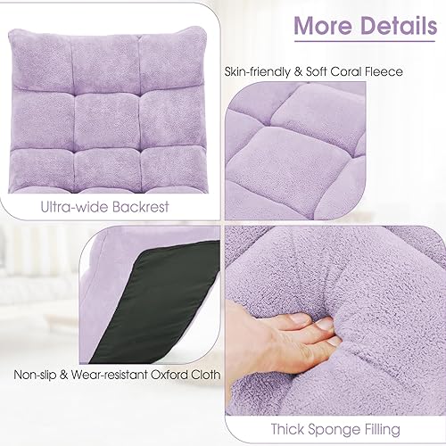 Miniatura 16 de Giantex - Sofá plegable que se convierte en cama, para videojuegos, descansar, sentarse, ajustable, reclinable Púrpura,Rosado,Negro