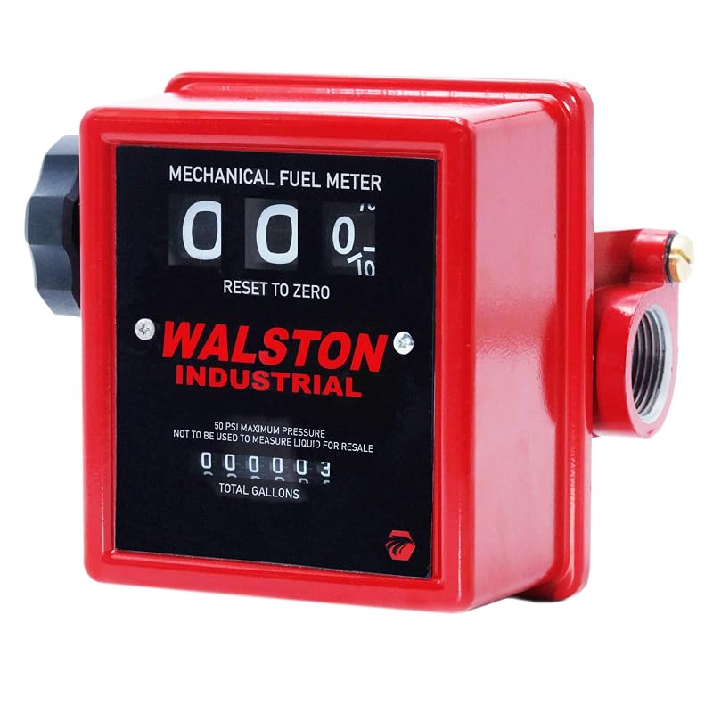 Medidor mecânico de combustível Walston Industrial GH5670 com rosca NPT de 1 polegada para diesel, gasolina e querosene