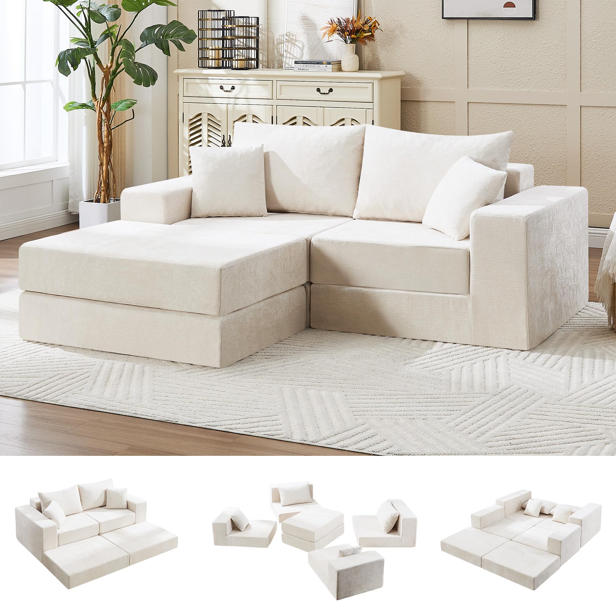 Hatppto 79 Boneless Cloud Loveseat Sofa Couch