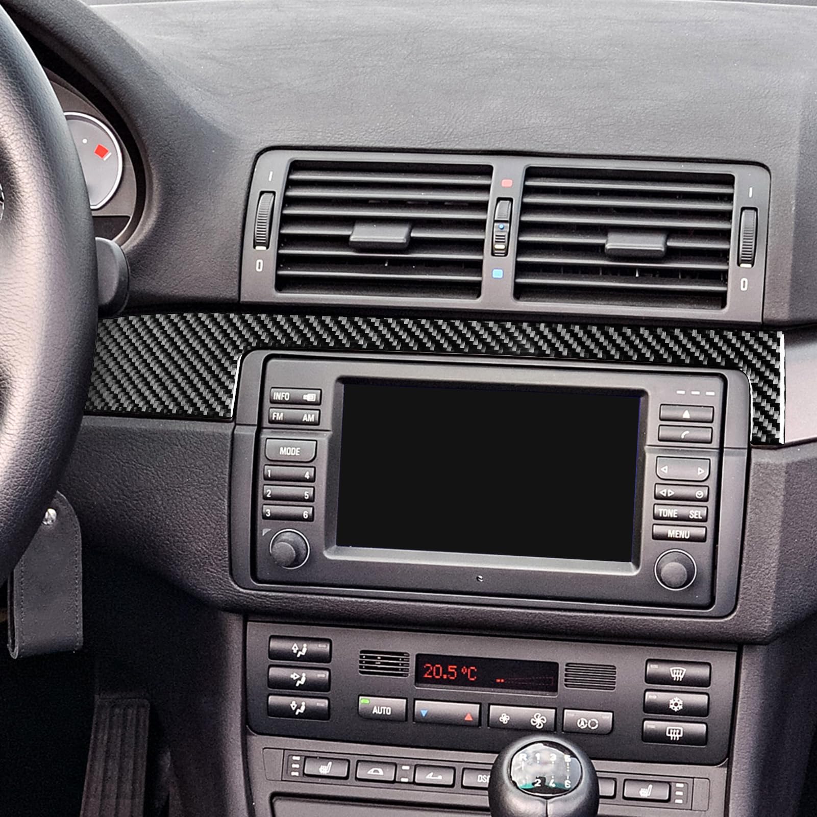 Autocollant Fibre De Carbone Pour Tableau De Bord BMW E46 M3 1998-2005 – Décor Intérieur – Pose Facile, Remplacement Direct