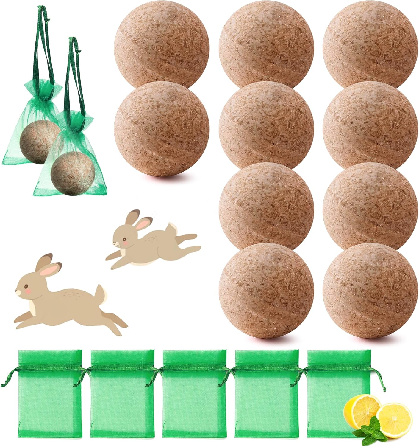 Homsor Rabbit Repellent Outdoor 10 Pack Peppermint Oil