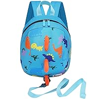 Vista 13 de DB Mochila de dinosaurio para niños pequeños con correa, bolsa de arnés para bebés para niños (verde)